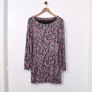 XL Tall J Jill Wearever Collection Paisley Print Tunic Shirt Long Sleeve